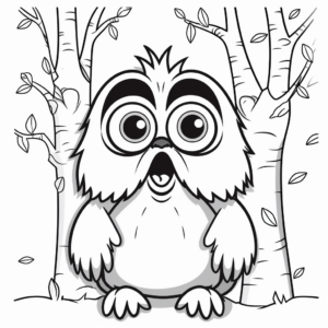 Surprised-Looking Owl Monkey Coloring Page 4