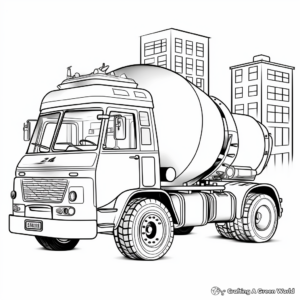 Surprisingly Fun Cement Mixer Truck Coloring Page 1