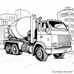 Surprisingly Fun Cement Mixer Truck Coloring Page 3