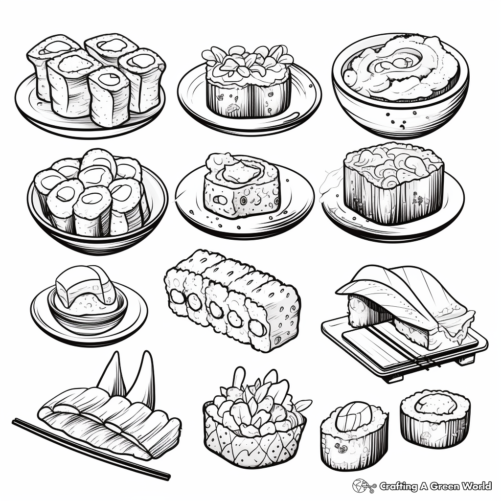 Sushi Sets: A Variety Pack Coloring Pages 2