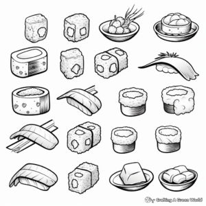 Sushi Sets: A Variety Pack Coloring Pages 4