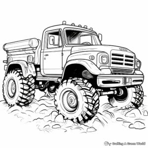 Swamper Mud Truck Coloring Pages for Themed Parties 1