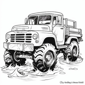 Swamper Mud Truck Coloring Pages for Themed Parties 2