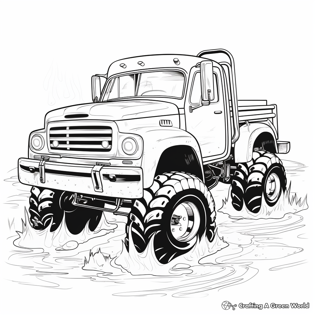 Swamper Mud Truck Coloring Pages for Themed Parties 4