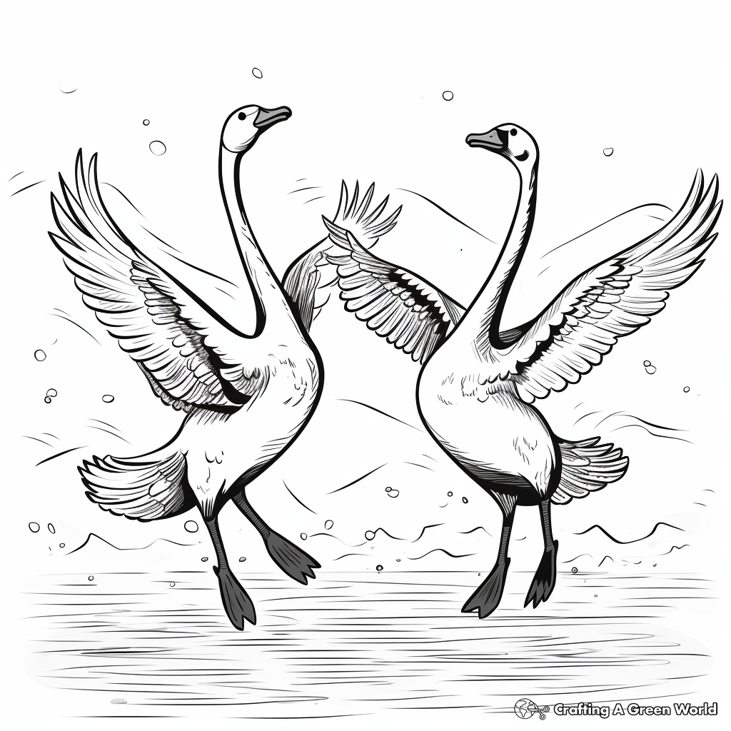 Swan Dance Coloring Pages for Ballet Lovers 1