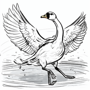 Swan Dance Coloring Pages for Ballet Lovers 2