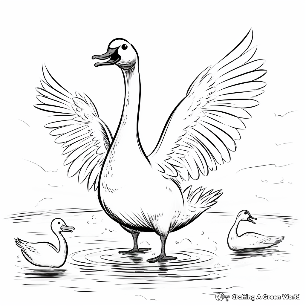 Swan Dance Coloring Pages for Ballet Lovers 3