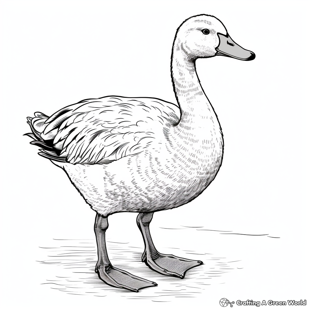 Swan Goose Coloring Pages for Adults 2
