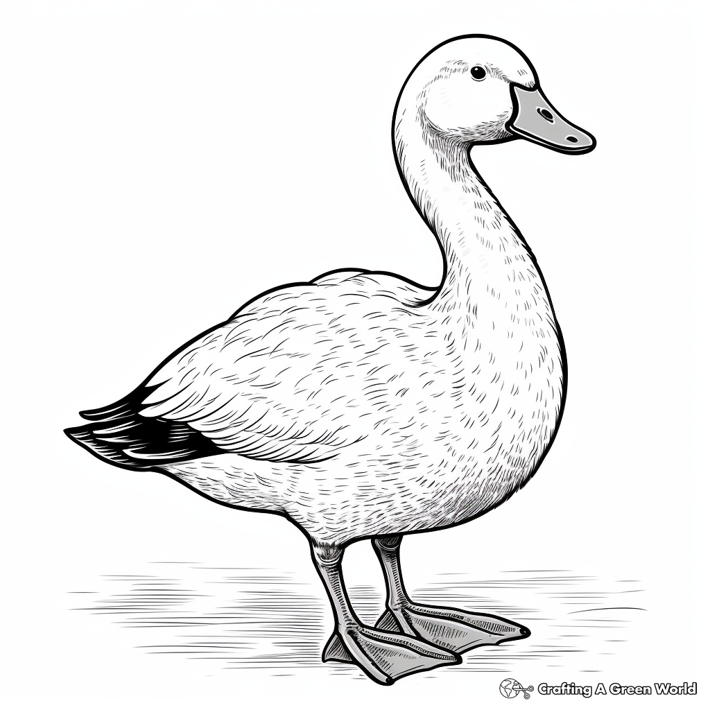 Swan Goose Coloring Pages for Adults 4