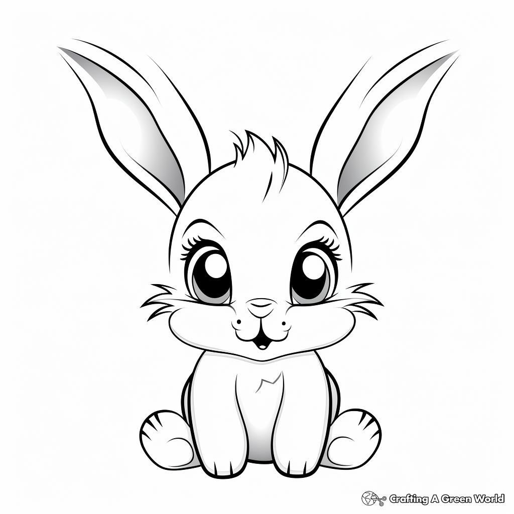 Sweet and Simple Baby Bunny Coloring pages for Toddlers 4