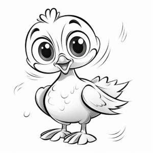 Sweet Baby Duck with Big Eyes Coloring Pages 2