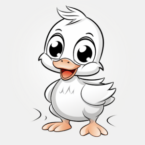 Sweet Baby Duck with Big Eyes Coloring Pages 3
