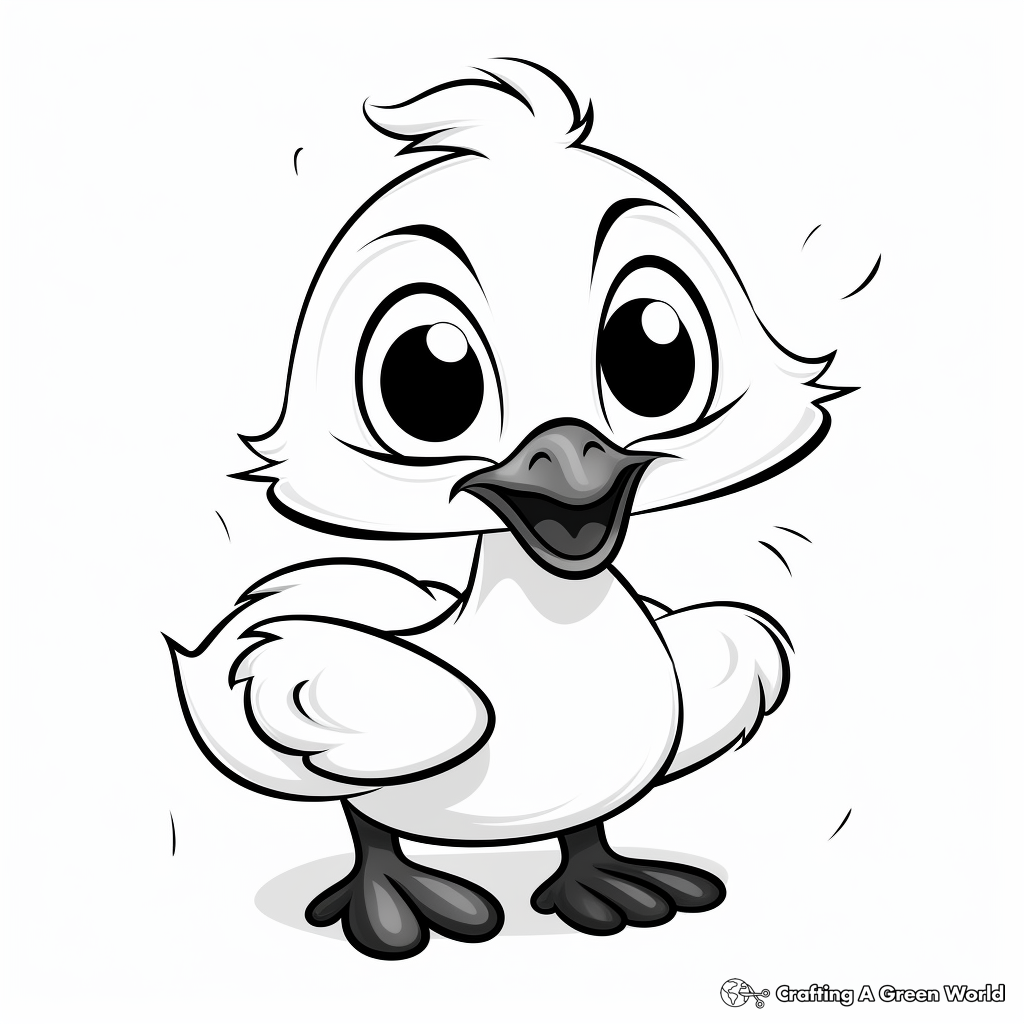 Sweet Baby Duck with Big Eyes Coloring Pages 4