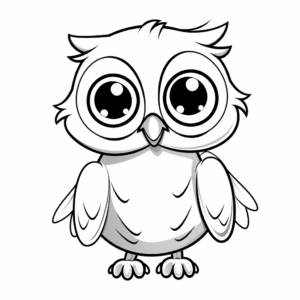 Sweet Baby Penguin with Big Eyes Coloring Pages 1