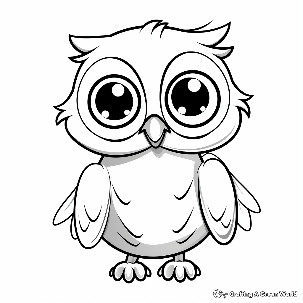 Sweet Baby Penguin with Big Eyes Coloring Pages 1