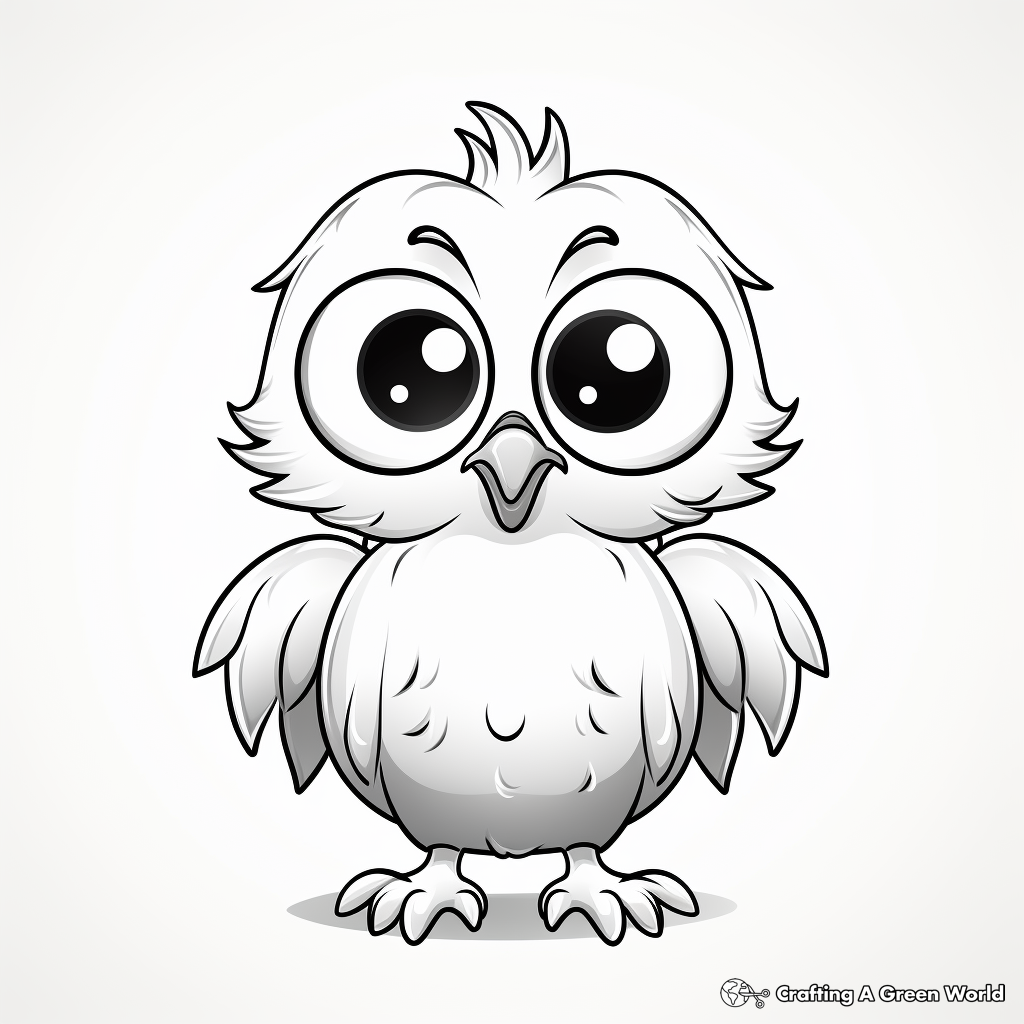 Sweet Baby Penguin with Big Eyes Coloring Pages 2
