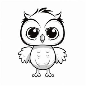 Sweet Baby Penguin with Big Eyes Coloring Pages 3