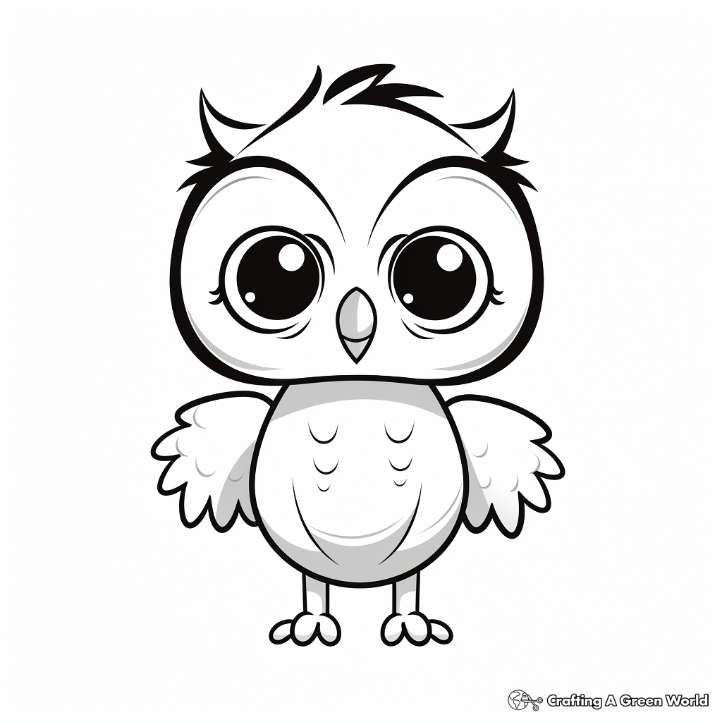 Sweet Baby Penguin with Big Eyes Coloring Pages 3