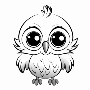 Sweet Baby Penguin with Big Eyes Coloring Pages 4