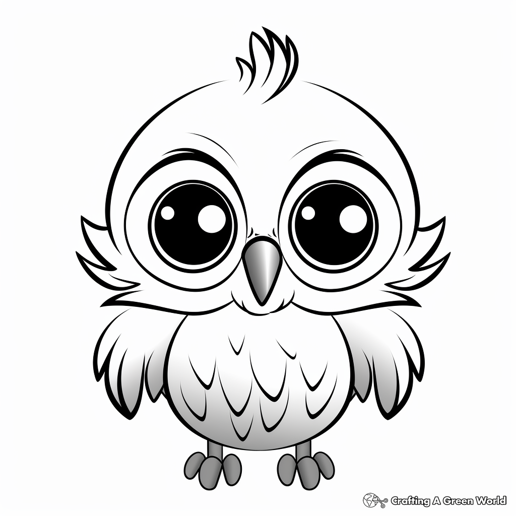 Sweet Baby Penguin with Big Eyes Coloring Pages 4