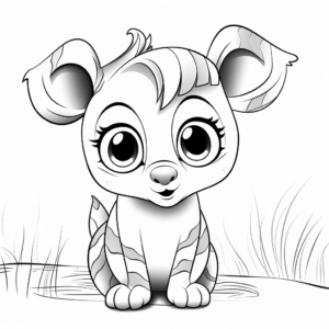 Sweet Big-Eyed Piglet Coloring Pages 2