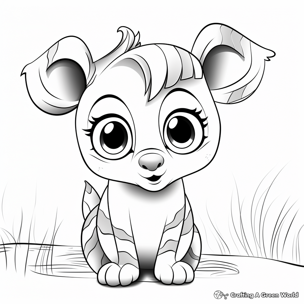 Sweet Big-Eyed Piglet Coloring Pages 2