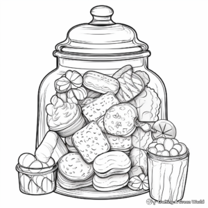 Sweet Candy Jar Coloring Pages 2