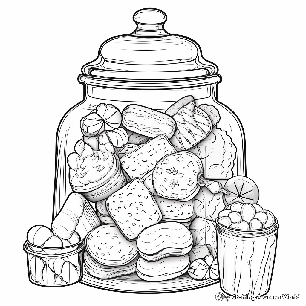 Sweet Candy Jar Coloring Pages 2