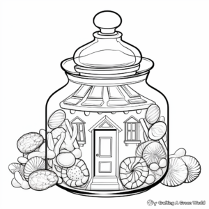 Sweet Candy Jar Coloring Pages 3