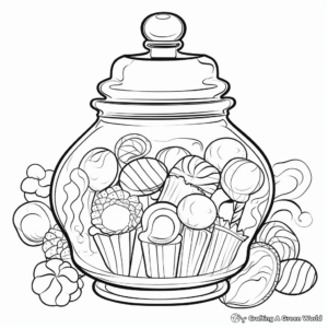 Sweet Candy Jar Coloring Pages 4