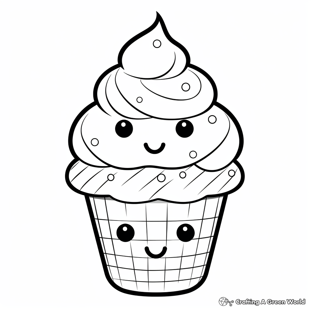 Sweet Cone Ice-cream Coloring Pages 1