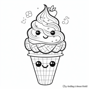 Sweet Cone Ice-cream Coloring Pages 4