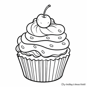 Sweet Cupcake Coloring Pages 1