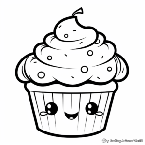Sweet Cupcake Coloring Pages 2