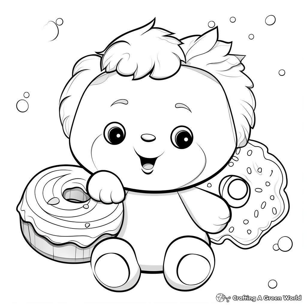 Sweet Donut Coloring Pages 1