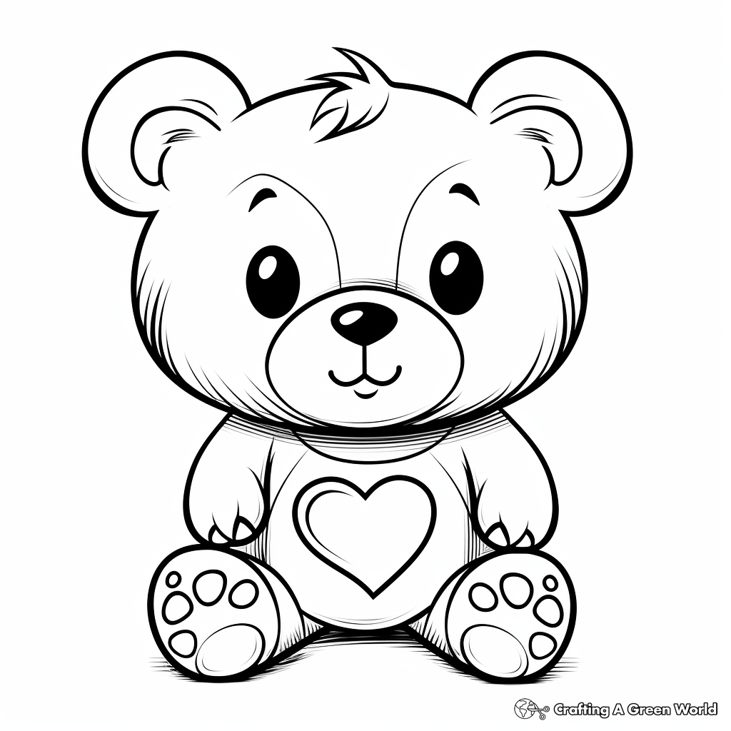 Sweet 'I Love You' Teddy Bear Coloring Pages 3