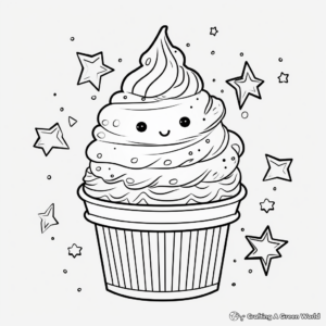 Sweet Kawaii Ice Cream Coloring Pages 1