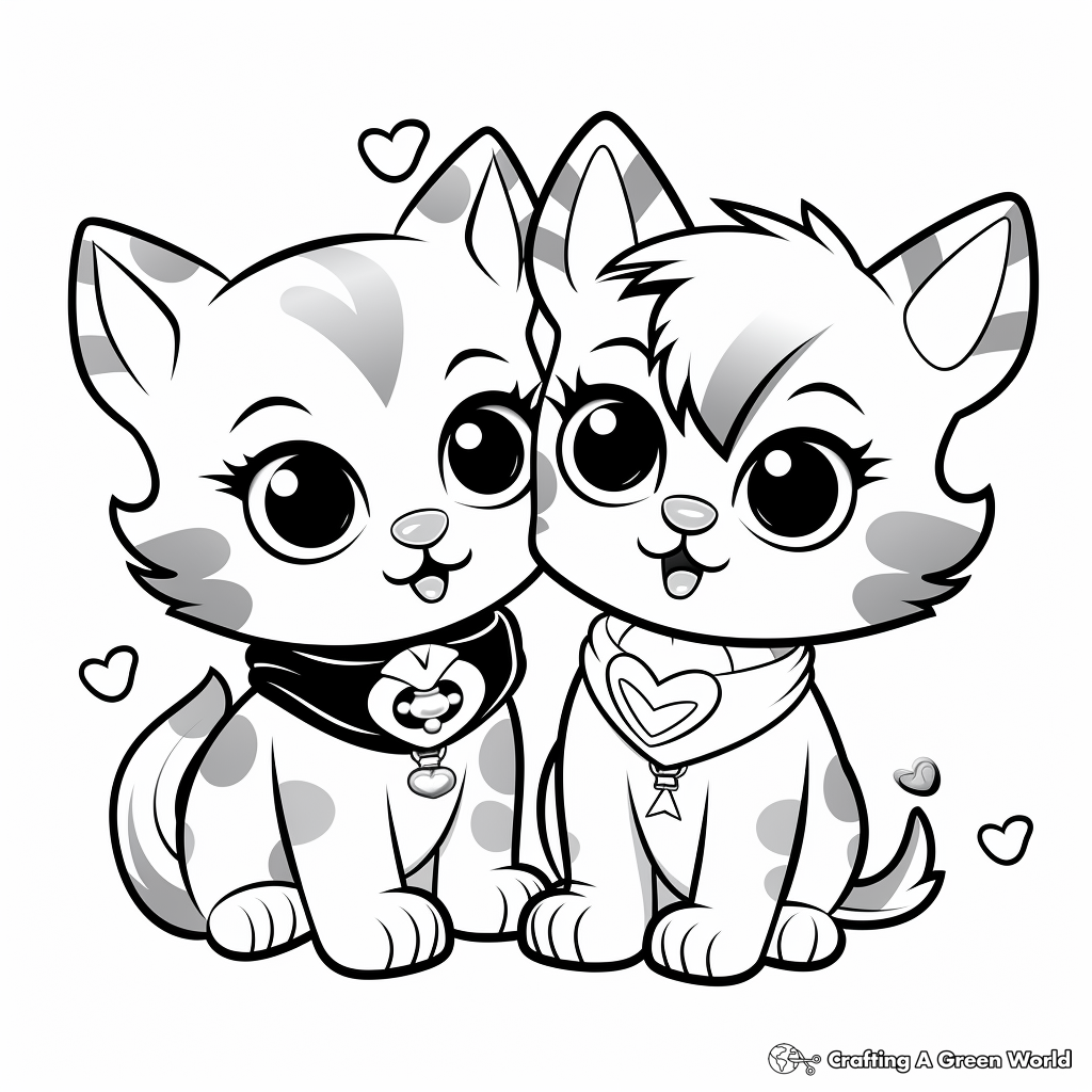 Sweet Kittens Coloring Pages 3