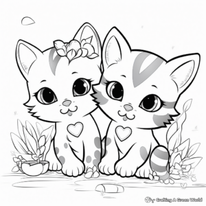Sweet Kittens Coloring Pages 4