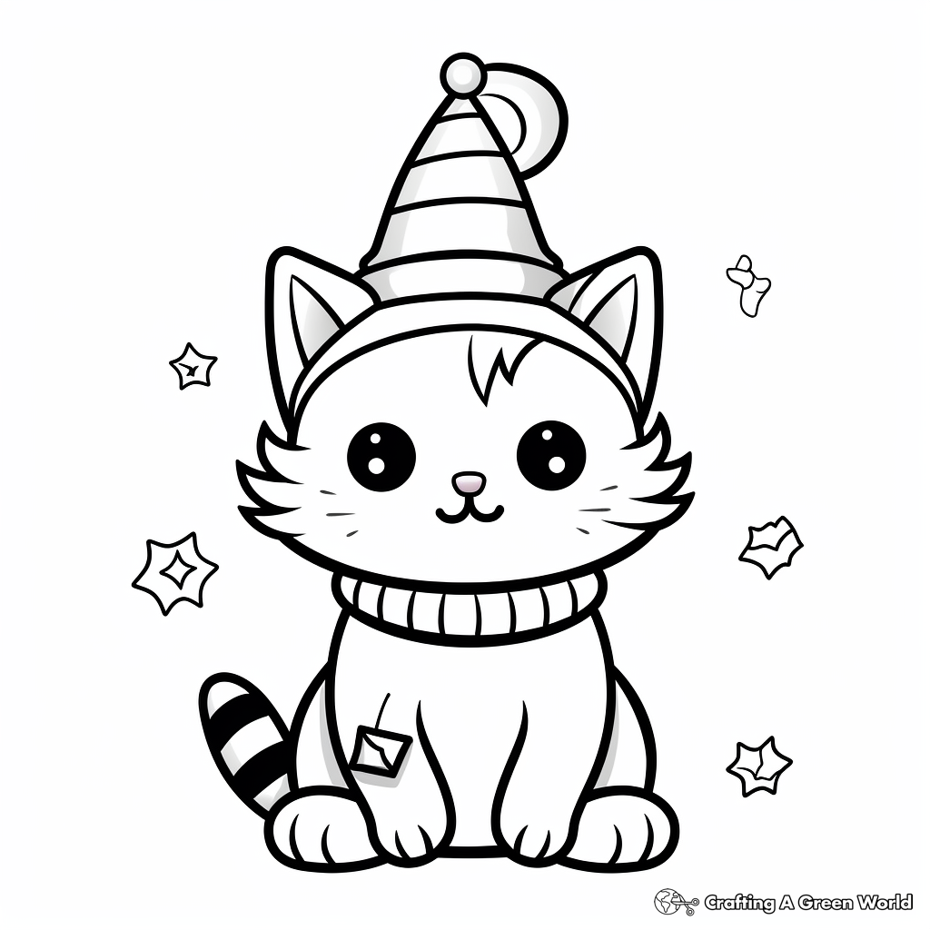 Sweet Kitty With Soft-Serve Ice Cream Coloring Pages 2