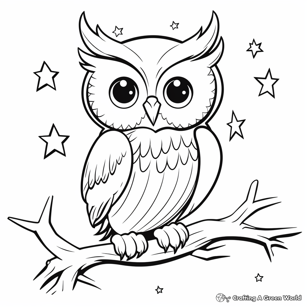 Sweet Owl Coloring Pages for Nighttime Creativity 3