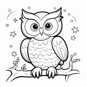 Sweet Owl Coloring Pages for Nighttime Creativity 4