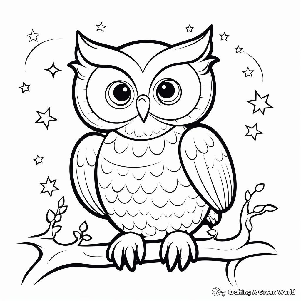 Sweet Owl Coloring Pages for Nighttime Creativity 4