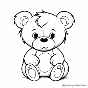Sweet 'Thinking of You' Teddy Bear Coloring Pages 3