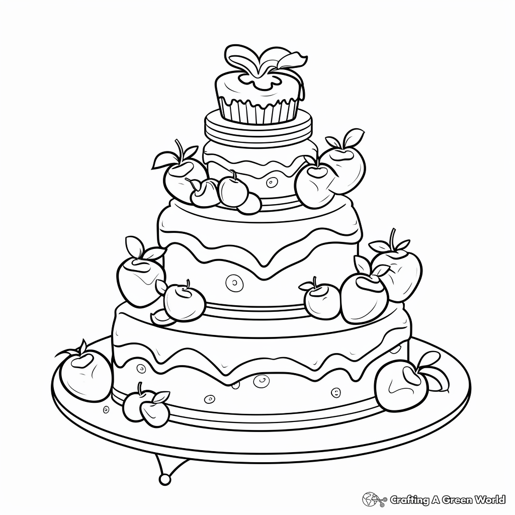 Sweet Wedding Cake Coloring Pages 4
