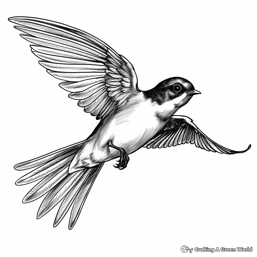 Swift Swallow Swooping Down Coloring Pages 1