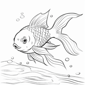Swimming Goldfish Coloring Pages 2