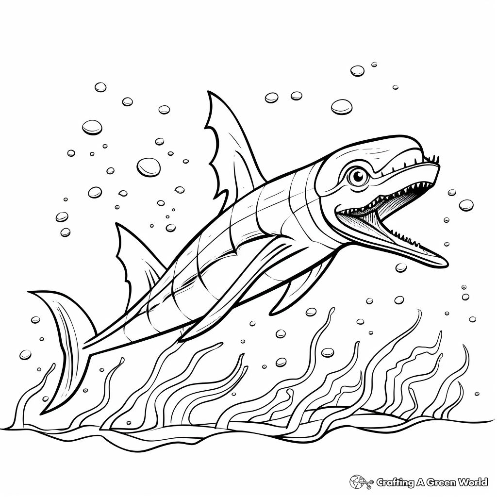 Swimming Plesiosaurus Coloring Pages 2