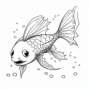 Swimming Upside Down Catfish Coloring Pages 1