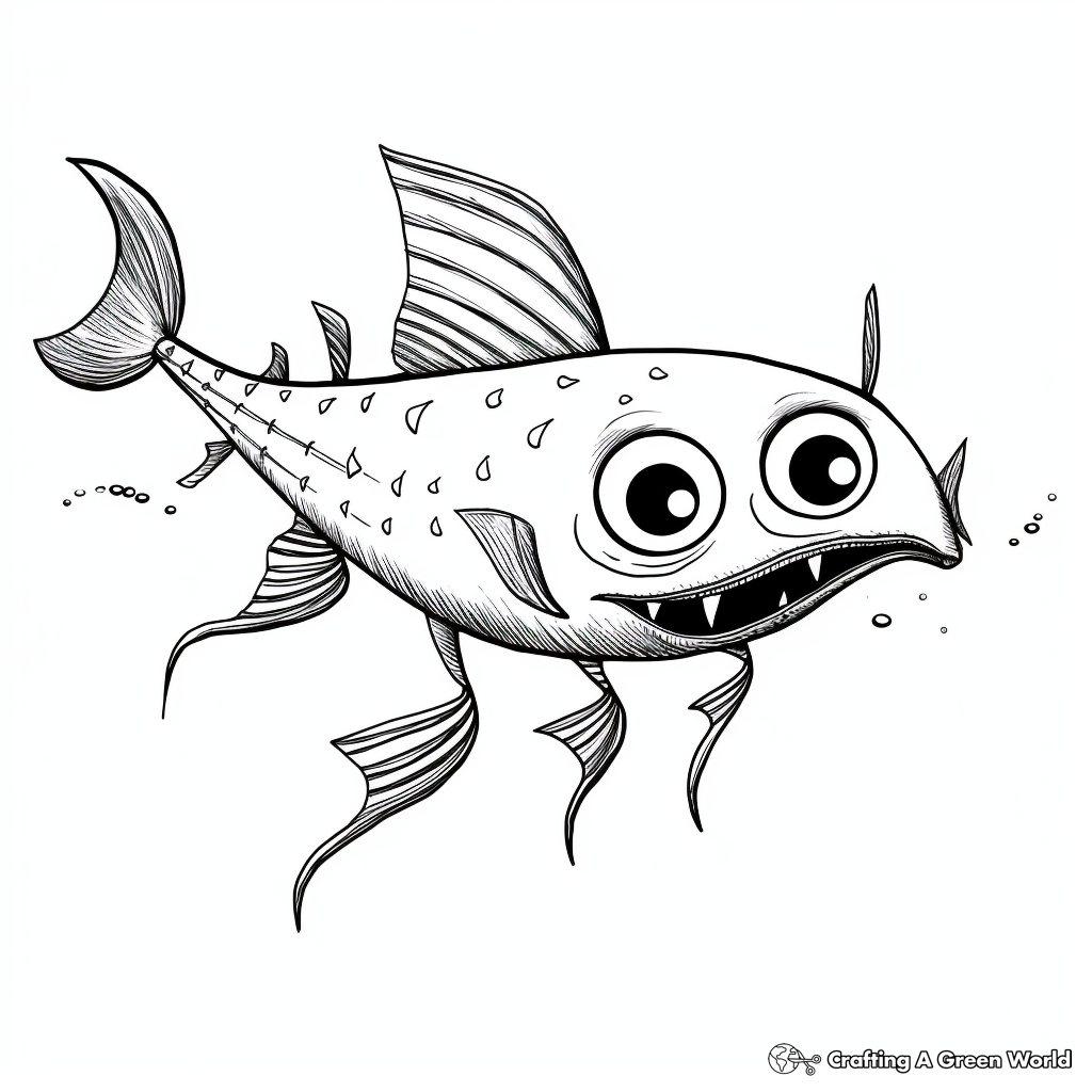 Swimming Upside Down Catfish Coloring Pages 2